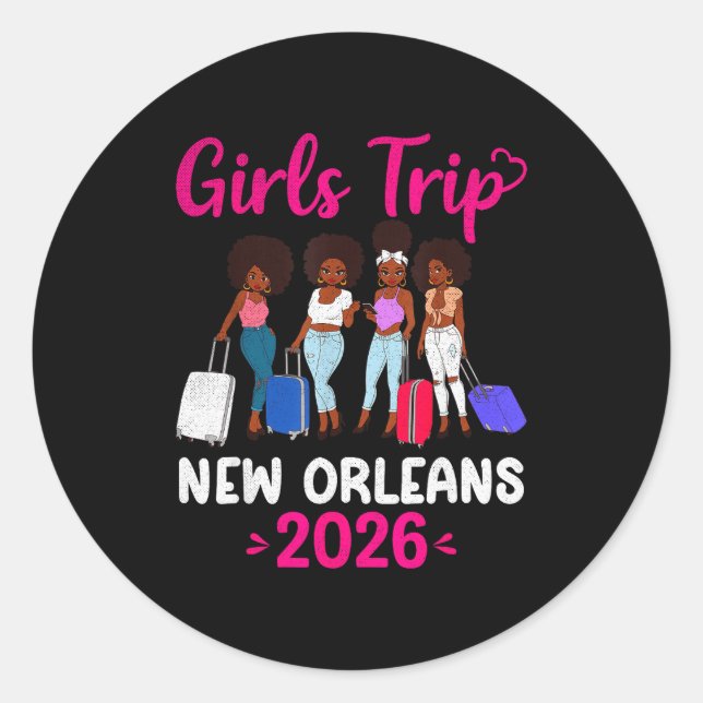 Adesivo Girls Trip New Orleans 2026 Squad Matching Outfit  (Frente)