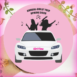 Adesivo Girls Trip Squad Sticker Preto e Branco Rosa