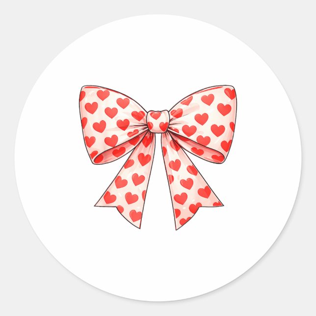 Adesivo Girls Valentine Heart Bow Cute Valentines Day Teen (Frente)
