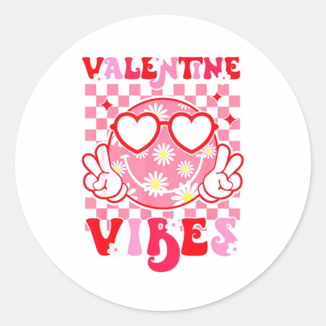 Adesivo Girls Valentines Day Cute Smile Face Valentine Vib (Frente)
