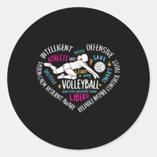 Adesivo Girls Voleibol Libero Heart Volley Para Adolescent
