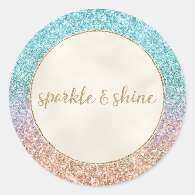 Adesivo Girly Aqua Peach Dourada Purple Mint Sereid Glitte (Frente)