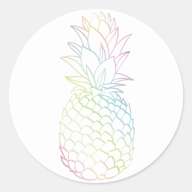 Adesivo Girly Chic Pineapple Ombre Rainbow Envelope Seal (Frente)