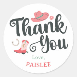 Adesivo Girly Cowboy Obrigado