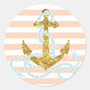 Adesivo Girly Faux Glitter Anchor