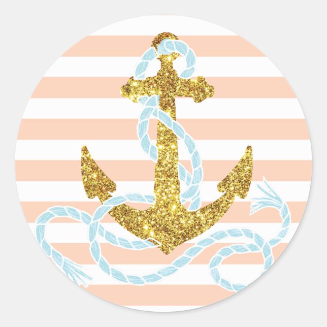 Adesivo Girly Faux Glitter Anchor (Frente)