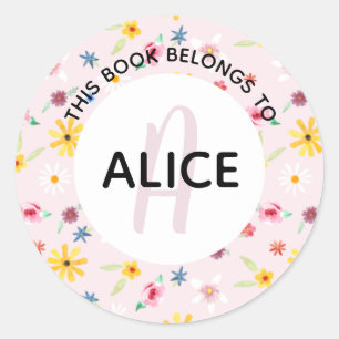 Adesivo Girly Flowers Monogramas e nome