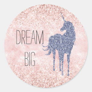 Adesivo Girly Glam Blush Pink Purple Unicorn Glitter