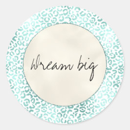 Adesivo Girly Glam Mint White Cream Leopard Impressão
