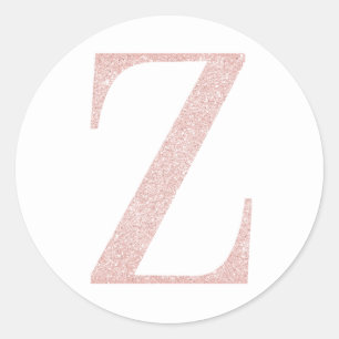 Adesivo Girly Pale Rosa Dourada Glitter Monograma Z
