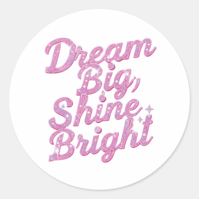 Adesivo Girly Pink Sparkle Motivational Quote (Frente)