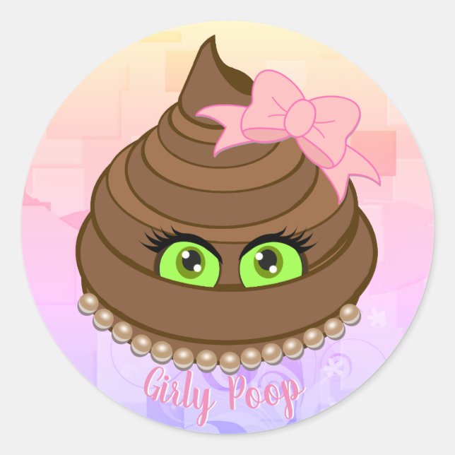 Adesivo Girly Poop Emoji (Frente)