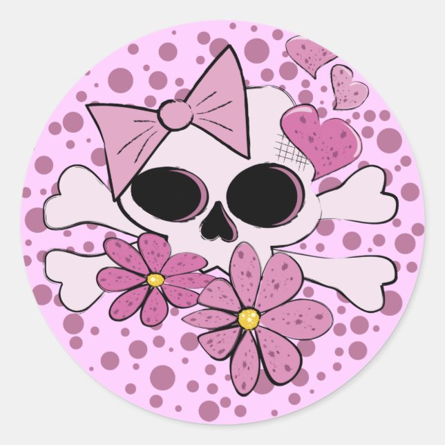Adesivo Girly Punk Skull (Frente)
