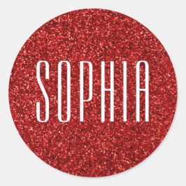 Adesivo Girly Red Glitter Name Sparkle