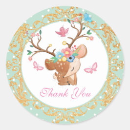 Adesivo Girly Reindeer Personalizada Obrigado