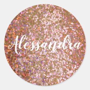 Adesivo Girly Rosa Purple Glitter Name