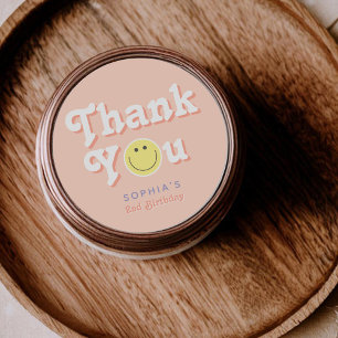 Adesivo Girly Two Groovy segundo aniversário Obrigado A Fa