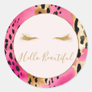 Adesivo Giry Eyelashes Rosa Glam Dourado Faísca Leopardo