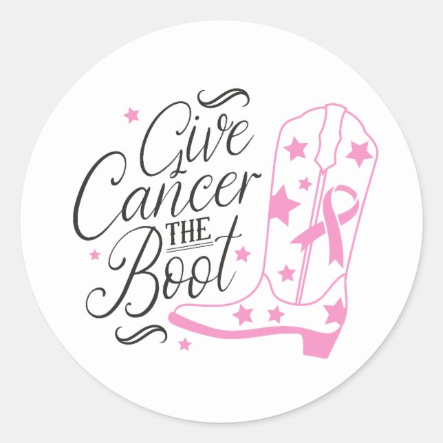 Adesivo Give Breast Cancer The Boot Pink Ribbon Awareness (Frente)