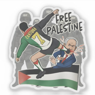 Adesivo Give Netanyahu The Boot Free Palestine caricature