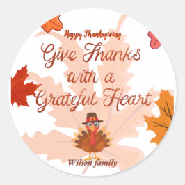 Adesivo Give Thanks With a Grateful Heart Thanksgiving