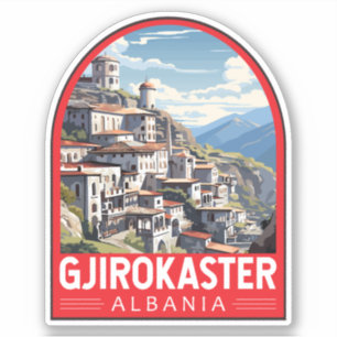 Adesivo Gjirokaster Albânia - Viagem Art Vintage