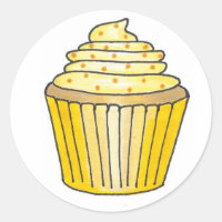 Glacé de Cupcake e aspersão amarelo de limão