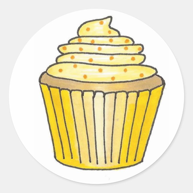 Adesivo Glacé de Cupcake e aspersão amarelo de limão (Frente)