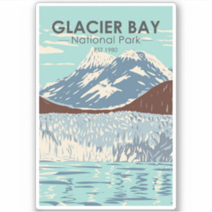 Adesivo Glacier Bay National Park Alaska Vintage