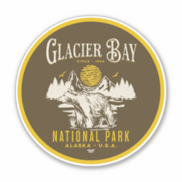Adesivo Glacier Bay National Park Retro Nature Scene