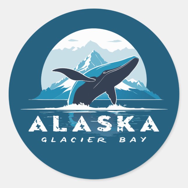 Adesivo Glacier Bay Whale - Alasca (Frente)