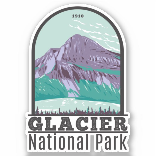 Adesivo Glacier National Park Montana Hiddlen Lake (Frente)