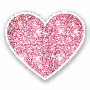 Adesivo Glam Aestic Girly Pink Glitter Heart