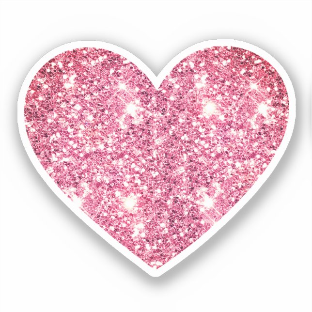 Adesivo Glam Aestic Girly Pink Glitter Heart (Frente)