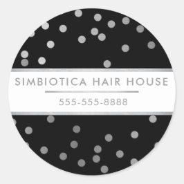 Adesivo GLAM CONFETTI MODERNO bolinhas preto prateado