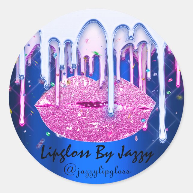 Adesivo Glam de empacotamento de gotas de Bluei cor-de-ros (Frente)