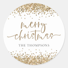 Adesivo Glam Dourado Glitter Name Merry Christmas