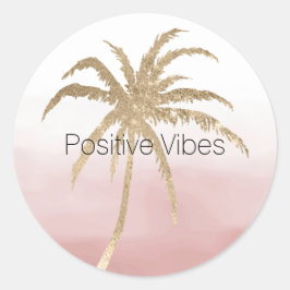 Adesivo Glam Dourado Tropical Palm Pink ombre