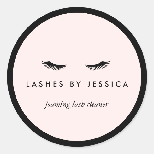 Adesivo Glam Eyelashes Preto e Rosa Clássicos (Frente)