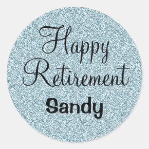 Adesivo Glam Happy Retirement Blue Silver Glits Sparkles