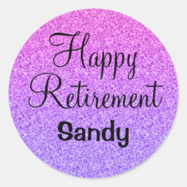 Adesivo Glam Happy Retirement Ombre Roxo Glitter Sparkle