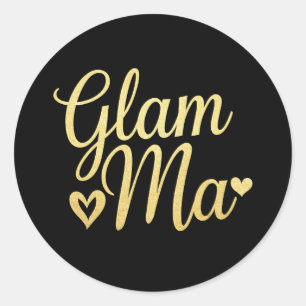 Adesivo Glam Mãe Heart Dourado Mãe Dia de as mães Vovó