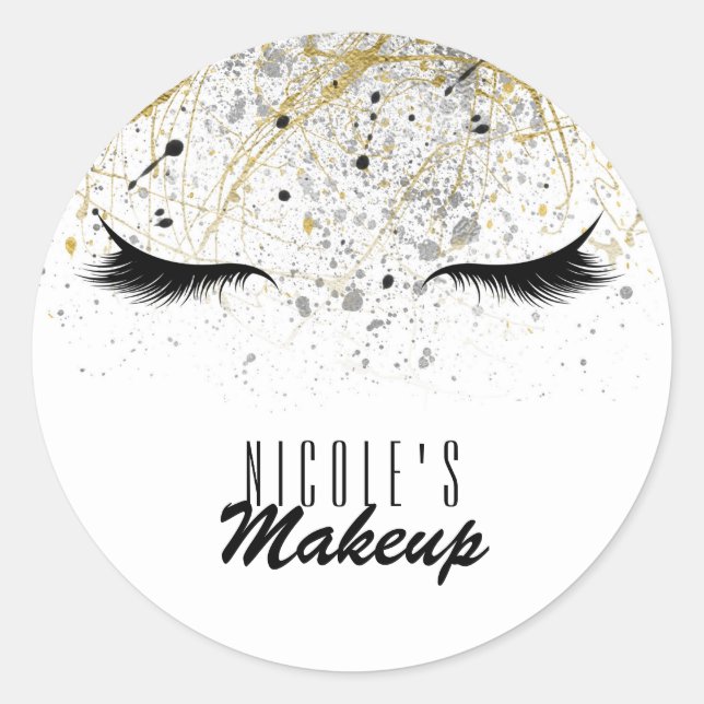 Adesivo Glam Moderno Dourado Prata Negra Olhais Bela (Frente)