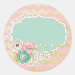 Adesivo Glam Ouro & Shabby Chic Flores Renda Craft