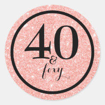 Glam Pink Glitter 40 & Foxy Birthday