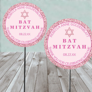 Adesivo Glam Pink Obrigado Chic Bat Mitzvah