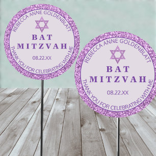 Adesivo Glam Purple Obrigado Chic Bat Mitzvah