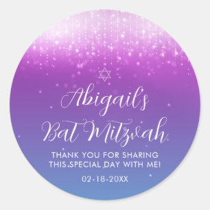 Adesivo Glam Purple Teal Bat Mitzvah