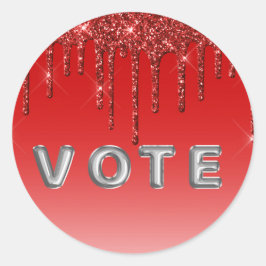 Adesivo Glam Red Glitter Drip 