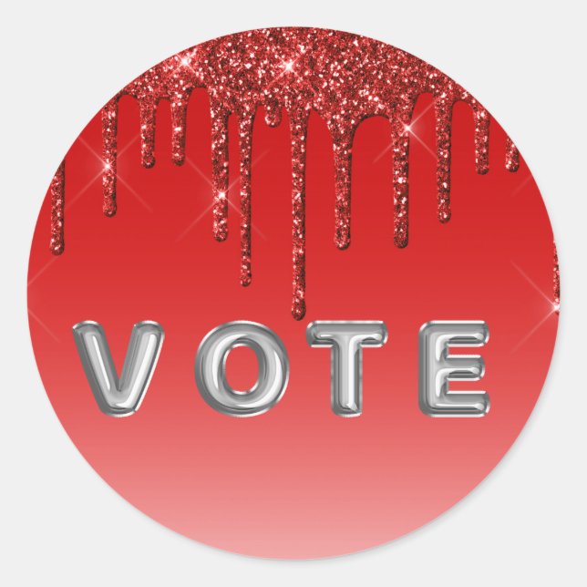 Adesivo Glam Red Glitter Drip  (Frente)